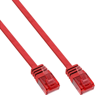 Afbeelding van InLine® Platte patchkabel, UTP, Cat. 6, rood, 3m