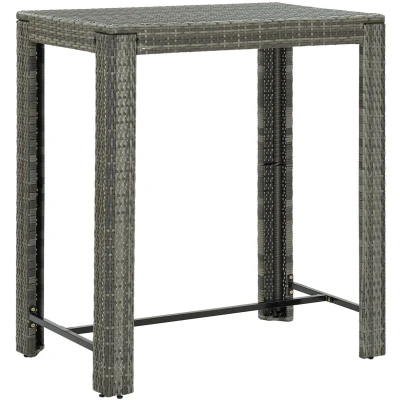 Afbeelding van Tuinbartafel 100x60,5x110,5 cm poly rattan grijs
