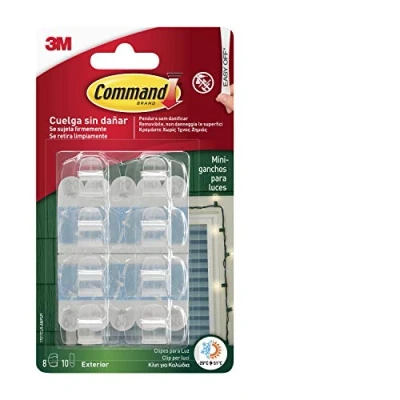 Afbeelding van Command 17017AW 17017 AW 8 haken Outdoor kabelklemmen transparant met witte strips, set van stuks