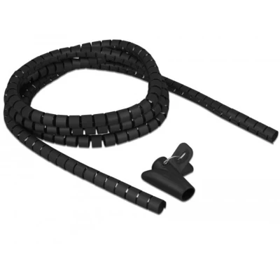 Afbeelding van Delock spiraalslang met terugtrekhulpstuk 2,5 m x 15 mm zwart