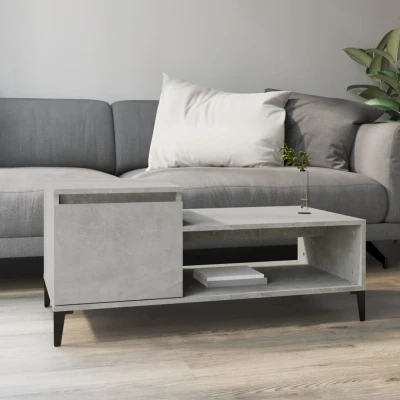 Afbeelding van Salontafel 100x50x45 cm bewerkt hout betongrijs