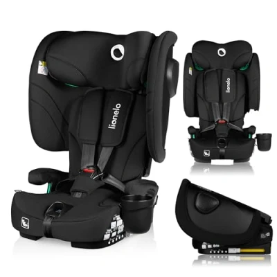 Afbeelding van Autostoel met ISOFIX 1.5 tot 12 jaar (76 150 cm / 9 36 kg Groep 1 2 3) Opvouwbare Autostoeltje Extra Brede Zijbescherming 5 Punts Gordel Lichtgewicht Top Tether Alarm Beensteun Bekerhouder voor Kind Peuter Lionelo Nelly i Size