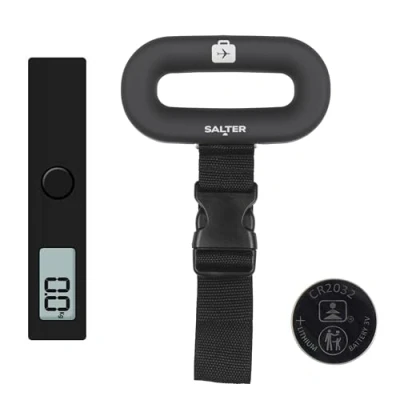 Afbeelding van Salter 9500 BKDCTM Luggage Scale Portable Digital Scales for Baggage, Suitcases, Weigh Suitcase Travel, 88 lb/ 40 kg Capacity, Small Compact Design, Black