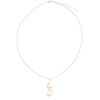 Afbeelding van Behave Dames ketting zilver kleur met parels hanger 40 cm