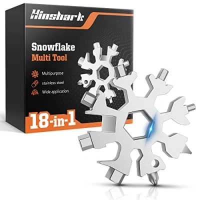 Afbeelding van Hinshark Cadeaus voor mannen, vaderdag papa geschenken van dochter/zoon, 18 in 1 sneeuwvlok multitool heren verjaardagscadeaus mannen die alles