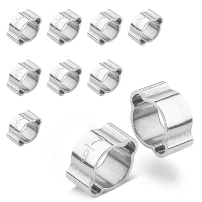 Afbeelding van Poppstar 10 Stuks Dubbele Oorklemmen, Klembereik 7 9mm, Twee oorklemmen/Slangklemmen van Roestvrij Staal