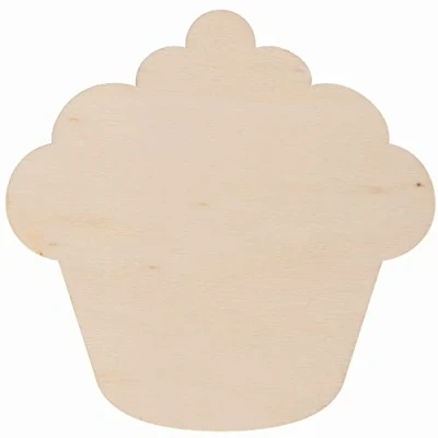 Afbeelding van Baker Ross Houten Cupcake Onderzetters Set van 10, knutselwerk voor kinderen (FC399)