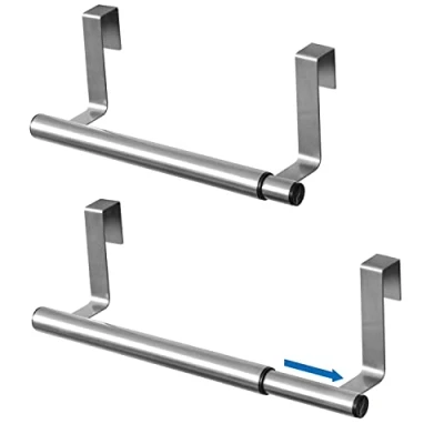 Afbeelding van Tatkraft Spread handdoekhouder voor over de deur, uitschuifbare kastladekast, antislip en krasbescherming, roestvrij staal, 25 40 x 8 9 cm (9,8 39,9 6,1 8,9 cm)