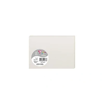Afbeelding van Clairefontaine 11377C verpakking met 25 kaarten pollen in formaat C6, 110 x 155 mm, 210 g, lichtgrijs