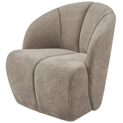 Afbeelding van Woood Mojo Draaifauteuil Geweven Ribstof Donker Zand