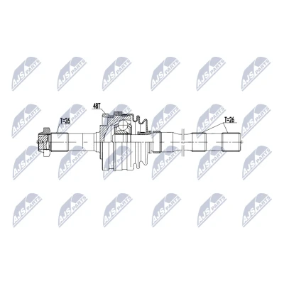 Afbeelding van NTY NPW ME 202 Aandrijfas Vooras links 989mm Automatische versnellingsbak MERCEDES BENZ: G Klasse SUV (W463) 55 AMG 5.4, 500, 65 6.0