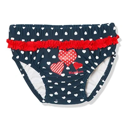 Afbeelding van Playshoes herbruikbare zwemluier voor meisjes blauw met hartjes maat 62/68
