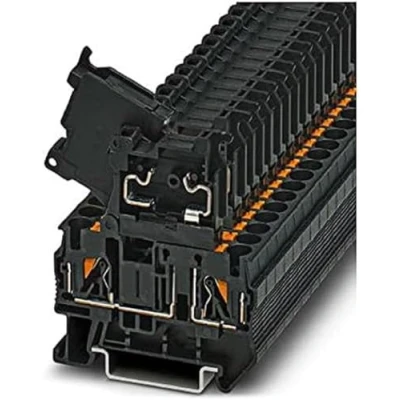 Afbeelding van Phoenix Contact PT 4 Hesi (5X20) set van 50 veiligheidsterminals met 1 pol aansluiting push in connector zwart 0,2 mm² 6 doorsnede 6,3 A 400 V 6,2 mm
