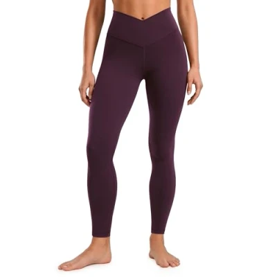 Afbeelding van CRZ Yoga Womens Butterluxe Cross Waist Workout Leggings 28&quot; V Crossover High Waisted Gym Donker paars S