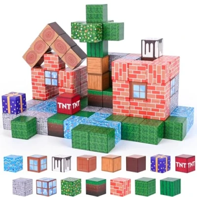 Afbeelding van Euakee magnetische bouwstenen, 108 stuks bouwstenen wereld, creatieve kinderspeeltjes, Montessori speelgoed, magneetspeelgoed voor jongens en meisjes vanaf 3, 4, 5, 6, 7, 8