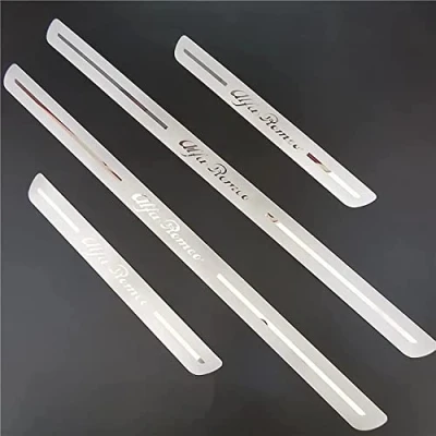 Afbeelding van 4 Stuks Auto instaplijsten Beschermstrips voor Alfa Romeo Stelvio/Giulia/Giulietta/Sportiva/Mito, Roestvrijstalen Schopplaten, Kras Scuff Protection Trim, Dorpel Pedaal Accessoire