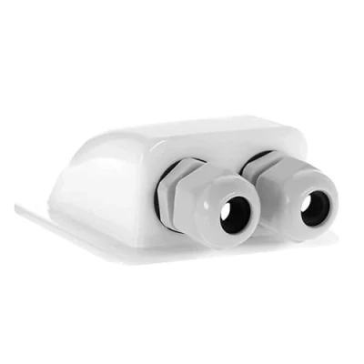 Afbeelding van Offgridtec 006420 Dakdoorvoertule, 2 voudig, wit, voor caravan en boot, kabeldoorvoer zonnekabel, ABS kunststof, 1 stuk