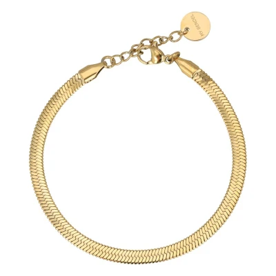Afbeelding van My Bendel Goudkleurige snake armband Met luxe cadeauverpakking