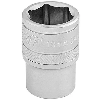 Afbeelding van Draper 16608 1/2&quot; Square Drive 6 punts socket, 18mm maat, blauw