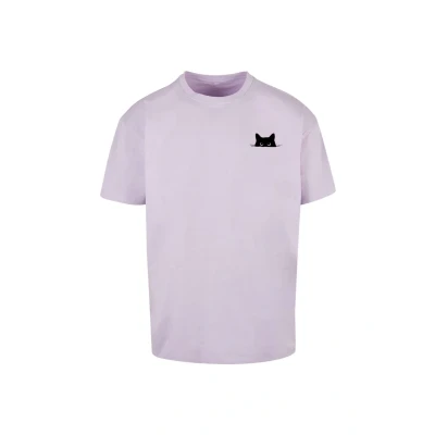 Afbeelding van Merchcode Halloween CAT TEE Tshirt print, Heren, Maat: Medium, Lilac