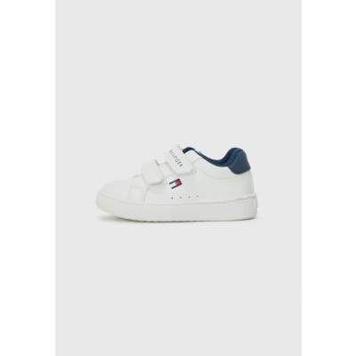 Afbeelding van Tommy Hilfiger Logan Unisex Sneakers laag voor kinderen, Maat: 24, White/blue Hoogwaardig imitatieleer