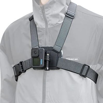 Afbeelding van SUREWO Verstelbare borstbandhouder compatibel met GoPro Hero 12/11/10/9/8/7/6/5 Zwart, DJI Osmo Action 2, Insta 360 ONE R en de meeste actiecamera&#039;s