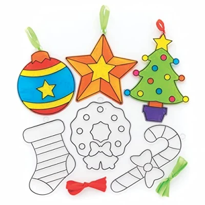Afbeelding van Baker Ross FC230 Kerstmis zonnevanger decoraties Pak van 10, voor kinderen om te versieren en weer geven, maak je eigen tuindecoraties
