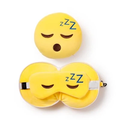 Afbeelding van Relaxeazzz Snoozie het Slaaphoofd knuffel/reiskussen/slaapmasker 2 in 1 set voor kinderen vliegtuig of auto