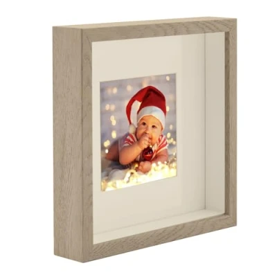 Afbeelding van BD ART 23 x cm 3D fotolijst om te vullen, objectlijst voor objecten met glas / eiken