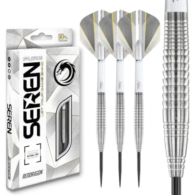 Afbeelding van RED DRAGON Darts Seren Pure 4 25g 90% Tungsten Professional Steel tip dartset met dartpijlen en dartschachten (Stems)
