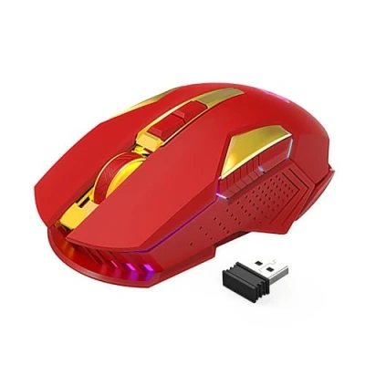 Afbeelding van MAGIC REFINER X18 G502 Draadloze Gaming Muis, 2,4 G, stille klik met USB ontvanger, 2400 DPI optisch, 7 RGB licht, oplaadbare batterij ultralange levensduur, voor PC/Mac/PS4/Xbox rood