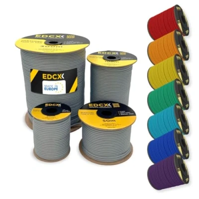 Afbeelding van EDCX 4mm Nylon Paracord 550 30m (100 voet) Type III, 100% Touw, 7 Strand Touw in Effen Kleuren (Dark Gray, 30 m)