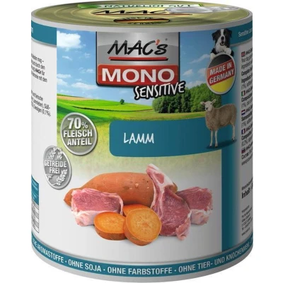 Afbeelding van MAC’s Hondenvoer Natvoer Blik Mono Sensitive Lam 6 x 800g