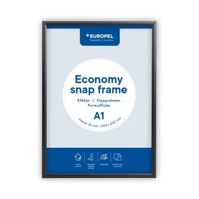 Afbeelding van Europel Clicklijst Economy, lijst 25 mm, ft A1, zwart