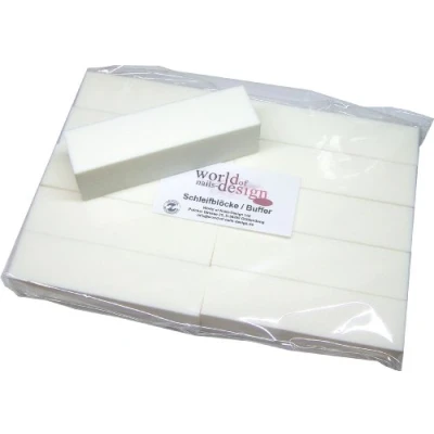 Afbeelding van World of Nails Design Witte buffer, slijpblokken 100/100 professionele kwaliteit 10 stuks (1 x stuks)