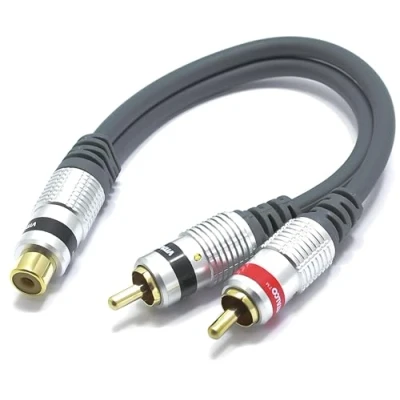 Afbeelding van VITALCO RCA Vrouw naar 2RCA Mannelijke Y Splitter Adapter Stereo Audio Phono Kabel Goud OFC