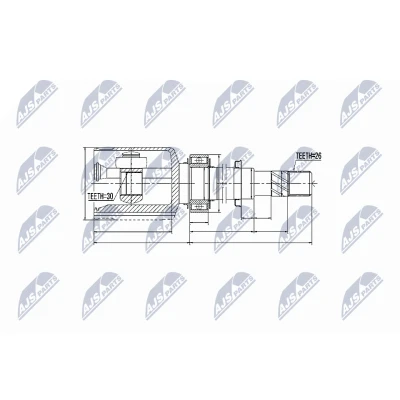 Afbeelding van Homokineet reparatie set, aandrijfas NTY NPW NS 021