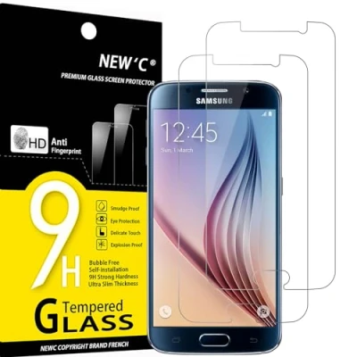 Afbeelding van NEW&#039;C 2 Stuks, Screen Protector voor Samsung Galaxy S6, Gehard Glass Schermbeschermer Film 0.33 mm ultra transparant, resistent