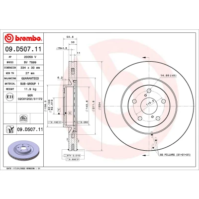 Afbeelding van Brembo Remschijven 09.D507.11