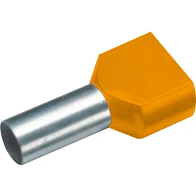 Afbeelding van Vogt Verbindungstechnik 460108D Dubbele adereindhulzen 0.5 mm² Deels geïsoleerd Oranje 100 stuk(s)