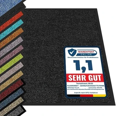Afbeelding van etm® Schoonloopmat Voetmat in vele maten Deurmat/voetveger voor binnen en buiten Vinyl, Polyamide zwart 120 x 600 cm