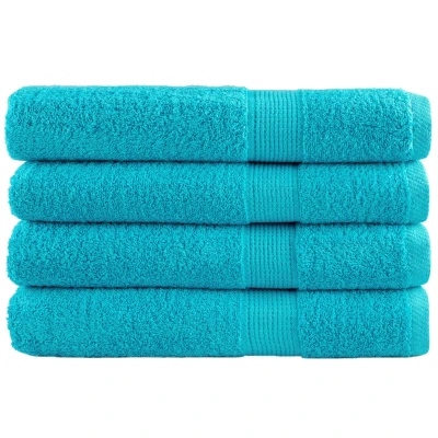 Afbeelding van Handdoeken 4 st 600 g/m 100x200 cm 100% katoen turquoise