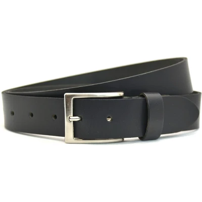Afbeelding van Heren riem volnerf Leer zwart 3.5 cm Breed Broekriem Nette Pantalon Maat: 105 / Totale lengte 120 Echt