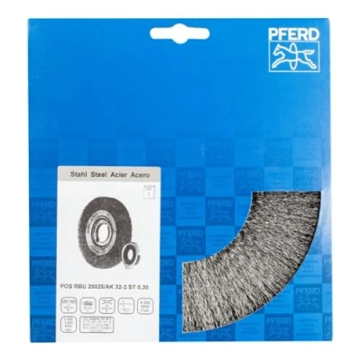 Afbeelding van PFERD 43701259 POS Ronde borstel breed ongetordeerd RBU Ø 200 x 25 mm variabel boorgat staaldraad Ø 0,30 voor slijpblok 1 stuk(s)