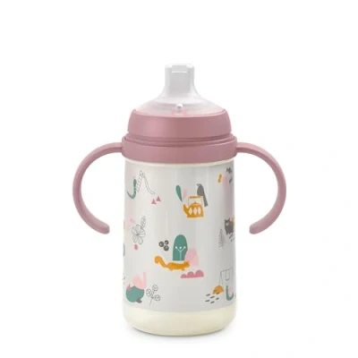Afbeelding van Suavinex A Walk In The Park Zuigfles met Handvaten Non Spill Spout Nude 270 ml