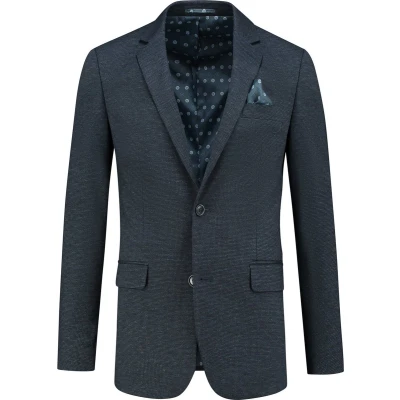 Afbeelding van Gents Colbert stretch miniruit blauw Maat 26