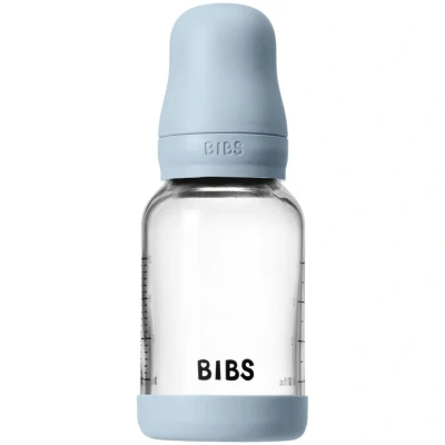 Afbeelding van BIBS Babyfles 150 ml. Siliconen zuignap Babyflessenset. Anti Koliek. BPA vrij. Langzame stroom. Licht en gemakkelijk schoon te maken. Geschikt voor pasgeborenen vanaf 0 jaar Baby Blue