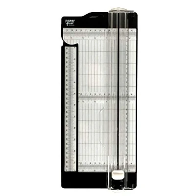 Afbeelding van Paperfuel Snijmachine Papiersnijder met Uitklapbare Liniaal 30,5 x 15cm Zwart, Wit