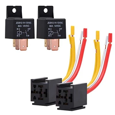 Afbeelding van Ehdis 2 stuks relais 80 APM 4 pin, Car Truck motor Heavy Duty 80A 12V SPST met stopcontact auto draden, omschakeling