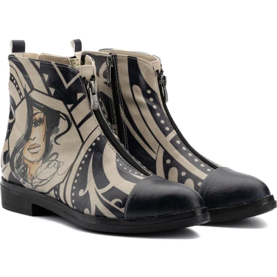 Afbeelding van GOBY Girl with a Pearl Enkel Laars laarzen Damesboots Dames Ankle boot Handmade Maat 37